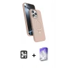 MARSİLYAN™- iPhone 16 Pro Max Kılıf İz Işık Koleksiyonu - Siyah Bilvis 5in1 3D Magic Cam Ekran Koruyucu + PVD Metal Kamera Lens - GS