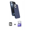 MARSİLYAN™- iPhone 16 Pro Max Kılıf İz Işık Koleksiyonu - Siyah Bilvis 5in1 5D Magic Hayalet Cam Ekran Koruyucu + PVD Metal Kamera Lens - GS