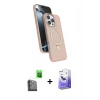 MARSİLYAN™- iPhone 16 Pro Max Kılıf İz Işık Koleksiyonu - Siyah Bilvis 5in1 5D Magic Hayalet Cam Ekran Koruyucu + Raze Metal Kamera Lens - SH