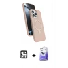 MARSİLYAN™- iPhone 16 Pro Max Kılıf İz Işık Koleksiyonu - Siyah Bilvis 5in1 5D Magic Hayalet Cam Ekran Koruyucu + PVD Metal Kamera Lens - GS