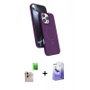 MARSİLYAN™- iPhone 16 Pro Max Kılıf İz Işık Koleksiyonu - Siyah Bilvis 5in1 5D Magic Hayalet Cam Ekran Koruyucu + Raze Metal Kamera Lens - NLGY