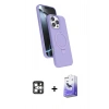 MARSİLYAN™- iPhone 16 Pro Max Kılıf İz Işık Koleksiyonu - Siyah Bilvis 5in1 5D Magic Hayalet Cam Ekran Koruyucu + PVD Metal Kamera Lens - GS