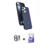 MARSİLYAN™- iPhone 16 Pro Max Kılıf İz Işık Koleksiyonu - Siyah Bilvis 5in1 5D Magic Hayalet Cam Ekran Koruyucu + Gri Pers Alüminyum Kamera Lens