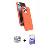 MARSİLYAN™- iPhone 16 Pro Max Kılıf İz Işık Koleksiyonu - Siyah Bilvis 5in1 5D Magic Hayalet Cam Ekran Koruyucu + Gri Pers Alüminyum Kamera Lens