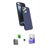 MARSİLYAN™- iPhone 16 Pro Max Kılıf İz Işık Koleksiyonu - Siyah Bilvis 5in1 5D Magic Hayalet Cam Ekran Koruyucu + Raze Metal Kamera Lens - SH