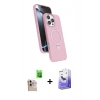 MARSİLYAN™- iPhone 16 Pro Max Kılıf İz Işık Koleksiyonu - Siyah Bilvis 5in1 5D Magic Hayalet Cam Ekran Koruyucu + Raze Metal Kamera Lens - NLGY