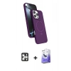 MARSİLYAN™- iPhone 16 Pro Max Kılıf İz Işık Koleksiyonu - Siyah Bilvis 5in1 5D Magic Hayalet Cam Ekran Koruyucu + PVD Metal Kamera Lens - GS
