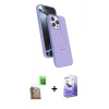 MARSİLYAN™- iPhone 16 Pro Max Kılıf İz Işık Koleksiyonu - Siyah Bilvis 5in1 5D Magic Hayalet Cam Ekran Koruyucu + Raze Metal Kamera Lens - CLTM