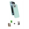 MARSİLYAN™- iPhone 16 Pro Max Kılıf İz Işık Koleksiyonu - Siyah Bilvis Hayalet Cam Ekran Koruyucu + Raze Metal Kamera Lens - CLTM