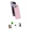 MARSİLYAN™- iPhone 16 Pro Max Kılıf İz Işık Koleksiyonu - Siyah Bilvis Hayalet Cam Ekran Koruyucu + Raze Metal Kamera Lens - CLTM
