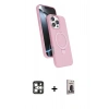 MARSİLYAN™- iPhone 16 Pro Max Kılıf İz Işık Koleksiyonu - Siyah Bilvis Hayalet Cam Ekran Koruyucu + PVD Metal Kamera Lens - GS