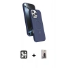 MARSİLYAN™- iPhone 16 Pro Max Kılıf İz Işık Koleksiyonu - Siyah Bilvis Hayalet Cam Ekran Koruyucu + PVD Metal Kamera Lens - GS
