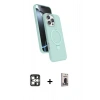 MARSİLYAN™- iPhone 16 Pro Max Kılıf İz Işık Koleksiyonu - Siyah Bilvis Hayalet Cam Ekran Koruyucu + PVD Metal Kamera Lens - GS