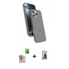 MARSİLYAN™- iPhone 16 Pro Max Kılıf İz Işık Koleksiyonu - Siyah Bilvis Hayalet Cam Ekran Koruyucu + Raze Metal Kamera Lens - NLGY
