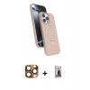 MARSİLYAN™- iPhone 16 Pro Max Kılıf İz Işık Koleksiyonu - Siyah Bilvis Hayalet Cam Ekran Koruyucu + Pers Alüminyum Kamera Lens - CLTM