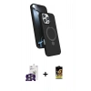 MARSİLYAN™- iPhone 16 Pro Max Kılıf İz Işık Koleksiyonu - Siyah Buffer Cam Ekran Koruyucu + Bilvis Titan Kamera Lens - GS