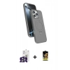 MARSİLYAN™- iPhone 16 Pro Max Kılıf İz Işık Koleksiyonu - Siyah Buffer Cam Ekran Koruyucu + Bilvis Titan Kamera Lens - GS