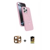 MARSİLYAN™- iPhone 16 Pro Max Kılıf İz Işık Koleksiyonu - Siyah Buffer Cam Ekran Koruyucu + Pers Alüminyum Kamera Lens - CLTM