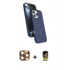 MARSİLYAN™- iPhone 16 Pro Max Kılıf İz Işık Koleksiyonu - Siyah Buffer Cam Ekran Koruyucu + Pers Alüminyum Kamera Lens - CLTM