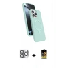 MARSİLYAN™- iPhone 16 Pro Max Kılıf İz Işık Koleksiyonu - Siyah Buffer Cam Ekran Koruyucu + Pers Alüminyum Kamera Lens - GI
