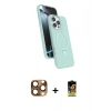 MARSİLYAN™- iPhone 16 Pro Max Kılıf İz Işık Koleksiyonu - Siyah Buffer Cam Ekran Koruyucu + Pers Alüminyum Kamera Lens - CLTM