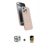 MARSİLYAN™- iPhone 16 Pro Max Kılıf İz Işık Koleksiyonu - Siyah Buffer Cam Ekran Koruyucu + Pers Alüminyum Kamera Lens - GI