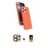 MARSİLYAN™- iPhone 16 Pro Max Kılıf İz Işık Koleksiyonu - Siyah Buffer Cam Ekran Koruyucu + Pers Alüminyum Kamera Lens - CLTM