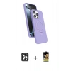MARSİLYAN™- iPhone 16 Pro Max Kılıf İz Işık Koleksiyonu - Siyah Buffer Cam Ekran Koruyucu + PVD Metal Kamera Lens - SH
