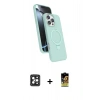 MARSİLYAN™- iPhone 16 Pro Max Kılıf İz Işık Koleksiyonu - Siyah Buffer Cam Ekran Koruyucu + PVD Metal Kamera Lens - SH