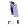 MARSİLYAN™- iPhone 16 Pro Max Kılıf İz Işık Koleksiyonu - Siyah Buffer Cam Ekran Koruyucu + PVD Metal Kamera Lens - GD