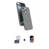MARSİLYAN™- iPhone 16 Pro Max Kılıf İz Işık Koleksiyonu - Siyah Buffer Hayalet Cam Ekran Koruyucu + Bilvis Titan Kamera Lens - TMGI