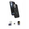 MARSİLYAN™- iPhone 16 Pro Max Kılıf İz Işık Koleksiyonu - Siyah Buffer Hayalet Cam Ekran Koruyucu + Bilvis Titan Kamera Lens - TMGI