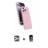 MARSİLYAN™- iPhone 16 Pro Max Kılıf İz Işık Koleksiyonu - Siyah Buffer Hayalet Cam Ekran Koruyucu + PVD Metal Kamera Lens - GD