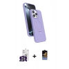 MARSİLYAN™- iPhone 16 Pro Max Kılıf İz Işık Koleksiyonu - Siyah Buffer Hayalet Cam Ekran Koruyucu + Gümüş Bilvis Titan Kamera Lens