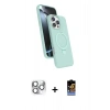 MARSİLYAN™- iPhone 16 Pro Max Kılıf İz Işık Koleksiyonu - Siyah Buffer Hayalet Cam Ekran Koruyucu + Pers Alüminyum Kamera Lens - GS