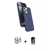 MARSİLYAN™- iPhone 16 Pro Max Kılıf İz Işık Koleksiyonu - Siyah Buffer Hayalet Cam Ekran Koruyucu + Pers Alüminyum Kamera Lens - GS
