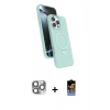 MARSİLYAN™- iPhone 16 Pro Max Kılıf İz Işık Koleksiyonu - Siyah Buffer Hayalet Cam Ekran Koruyucu + Pers Alüminyum Kamera Lens - GI