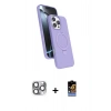 MARSİLYAN™- iPhone 16 Pro Max Kılıf İz Işık Koleksiyonu - Siyah Buffer Hayalet Cam Ekran Koruyucu + Pers Alüminyum Kamera Lens - GI