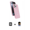 MARSİLYAN™- iPhone 16 Pro Max Kılıf İz Işık Koleksiyonu - Siyah Buffer Hayalet Cam Ekran Koruyucu + PVD Metal Kamera Lens - SH