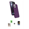 MARSİLYAN™- iPhone 16 Pro Max Kılıf İz Işık Koleksiyonu - Siyah Buffer Hayalet Cam Ekran Koruyucu + Raze Metal Kamera Lens - NLGY