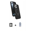 MARSİLYAN™- iPhone 16 Pro Max Kılıf İz Işık Koleksiyonu - Siyah Joko Magic 5D Cam + PVD Metal Kamera Lens - GS