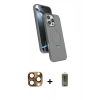 MARSİLYAN™- iPhone 16 Pro Max Kılıf İz Işık Koleksiyonu - Siyah Joko Magic 5D Hayalet Cam + Pers Alüminyum Kamera Lens - CLTM