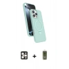 MARSİLYAN™- iPhone 16 Pro Max Kılıf İz Işık Koleksiyonu - Siyah Joko Magic 5D Hayalet Cam + Gold PVD Metal Kamera Lens