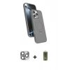 MARSİLYAN™- iPhone 16 Pro Max Kılıf İz Işık Koleksiyonu - Siyah Joko Magic 5D Hayalet Cam + Pers Alüminyum Kamera Lens - GI