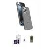 MARSİLYAN™- iPhone 16 Pro Max Kılıf İz Işık Koleksiyonu - Siyah Joko Magic 5D Hayalet Cam + Gümüş Bilvis Titan Kamera Lens