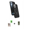 MARSİLYAN™- iPhone 16 Pro Max Kılıf İz Işık Koleksiyonu - Siyah Joko Magic 5D Hayalet Cam + Raze Metal Kamera Lens - NLGY