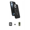 MARSİLYAN™- iPhone 16 Pro Max Kılıf İz Işık Koleksiyonu - Siyah Joko Magic 5D Hayalet Cam + PVD Metal Kamera Lens - SH