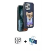 MARSİLYAN™- iPhone 16 Pro Max Kılıf İz Minimal Koleksiyonu - Siyah 3D Antistatik Cam Ekran Koruyucu + Pers Alüminyum Kamera Lens - GS