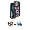 MARSİLYAN™- iPhone 16 Pro Max Kılıf İz Minimal Koleksiyonu - Siyah 3D Antistatik Cam Ekran Koruyucu + Pers Alüminyum Kamera Lens - CLTM