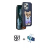MARSİLYAN™- iPhone 16 Pro Max Kılıf İz Minimal Koleksiyonu - Siyah 3D Antistatik Cam Ekran Koruyucu + Pers Alüminyum Kamera Lens - GI